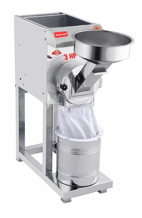 Budhrani By Master Machines 3 HP Fully Automatic Commercial Silver Stainless Steel Atta Chakki Machine and Masala Heavy Duty Grinder